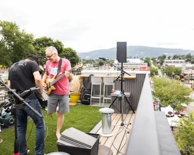 Sunshine Day Downtown Vernon BC rooftop concert