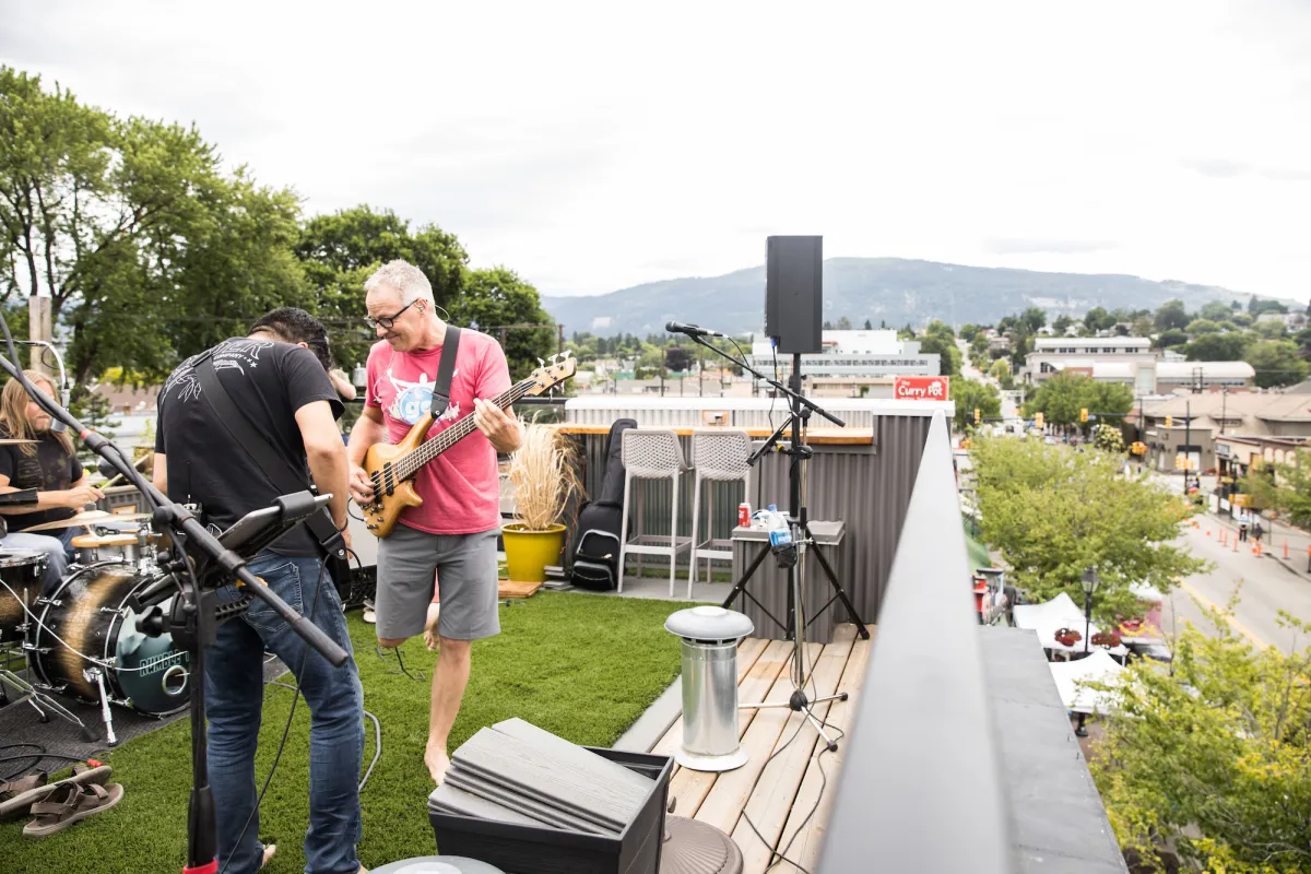 Sunshine Day Downtown Vernon BC rooftop concert