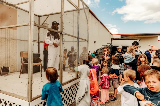 Falher Honey Festival bee beard competition