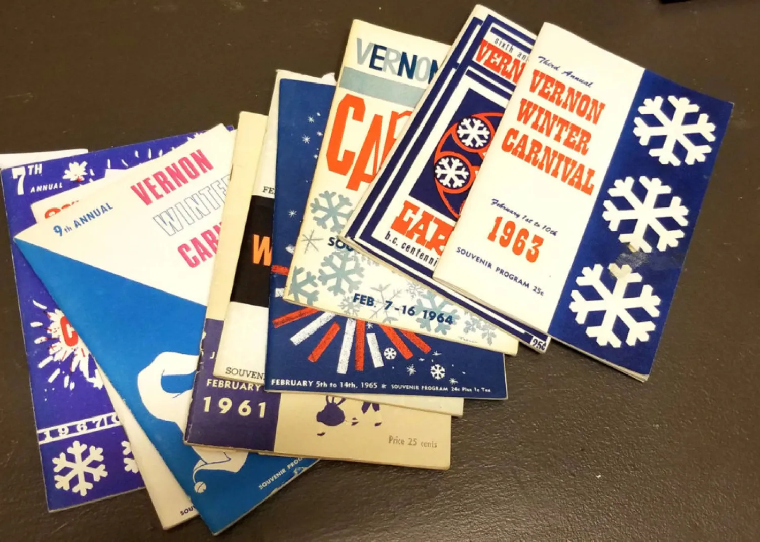 Vernon Winter Carnival programs and brochures over the years